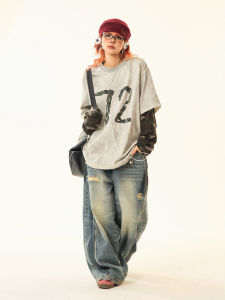Áo Thun Dài Tay Nữ Double Layer Retro Aged Camo