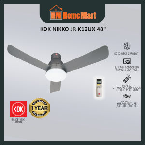 (FREE GIFT) KDK NIKKO Junior K12UX 48" DC Motor LED Ceiling Fan (Elegant Grey) (1 Year Warranty)