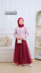 Namira One Set - Lilbi One set tulle Setelan Rok Anak Perempuan Muslim Panjang