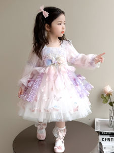 Lolita Style Fairy Tale Girl Dress Spring Autumn New Fashion Butterfly Skirt Children Super Fairy Princess Dress Girls Skirt