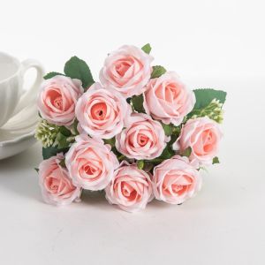 Artificial Silks Rose Flowers Scrapbooking Holiday Wedding Bouquets Household Products Vases Home Dining Table Decorations Gifts
