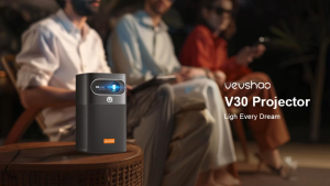VEVSHAO V30 1080P Portable DLP Projector with Built-in Battery Smart Wifi Android System 3D Ready for Home and Outdoor Use