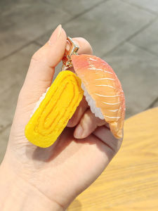 Sushi Model Keychain Creative Food Toy Bag Pendant Couple Gift Resin Material Miniature Simulation Fun Key Ring Bag Accessory