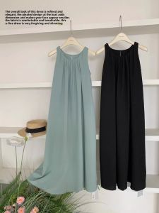 CHOEFULYN | Flowing French Design Maxi Dress with Back Cutout