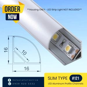 ALUMINUM PROFILE CHANELS 1METERS X2PCS FOR LED STRIP SLIM TYPE SALE SURFACE RECESSED HANGING SUSPENDED - SOLASTA SAME DAY DELIVERY