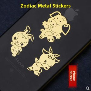 KASHINUO | Zodiac Animal Phone Case Decals Cartoon Gold Foil Stickers Lucky Electroplated Metal Decals