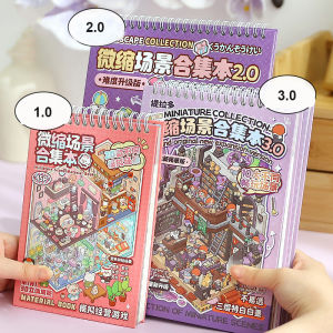 6-20in1 Scene Stickers 3d Book Cartoon for Diy Handbook Students Back-To-School Gift Miniature Landscape Collection Sticker Book