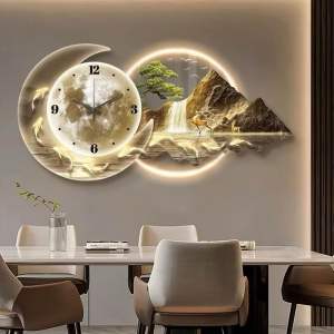Tranh đồng hồ phong thuỷ tích hợp led