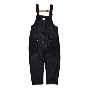 Color Block Workwear Overalls Mens Ameika Casual Denim Long Pants mid Waist Zipper Straight Leg Four Seasons Universal