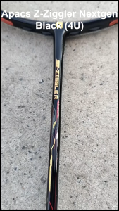 [Vợt cầu lông Apacs Z-Ziggler Nextgen (4U) Black] Khung công nghệ mới đan 18kg nặng đầu thân đũa chuyên công (màu đen)