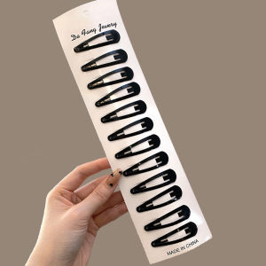 กิ๊บติดผมสีดำ ทรงเรียบง่าย ตกแต่งผมด้านข้าง กิ๊บติดผมแบบหนีบ ชุดเครื่องประดับผมสำหรับผู้หญิง ชุดเครื่องประดับผมแบบเรียบง่าย