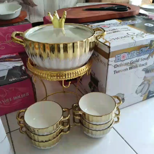 Home Line Mangkok Bulat Penghangat 125 Inch Food Warmer Gold