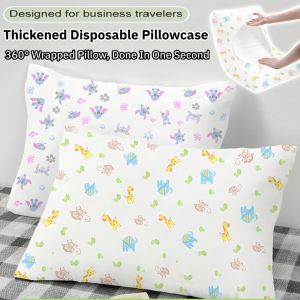 Travel Essential Disposable Thick Pillowcase Soft Breathable Skin-friendly Anti-Mite Non-Woven Pillow Cover