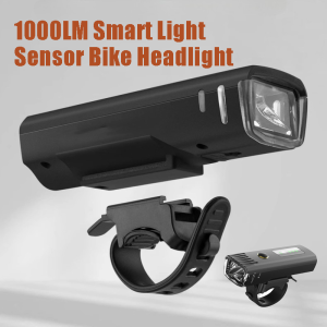 1000LM Auto Light Sensing Waterproof Bicycle Front Light USB Rechargeable Bright LED Headlamp Kit Bike Night Outdoor Riding