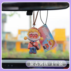 Bubble Car Decoration Hoptimist Vintage Boy Rearview Mirror Pendant Hanging Rope Vehicle Interior Decorative Toy Car Hanging Ornament