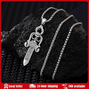 Personalized Retro Big Sword Necklace Pendant Street Punk Trendy Fashion Pendant Accessory