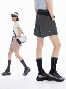 High Waist Slim Fit A-Shape Shorts Elastic Waist