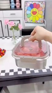 Hộp đựng thực phẩm Inox 304 Dung tích 2500ml Bảo quản đồ ăn luôn tươi Nắp đậy chống tràn Đáy có khe chống đông lạnh