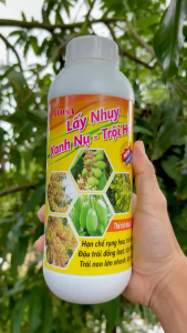 Phân bón Vi Lượng LẤY NHỤY – XANH NỤ - TRỘI HỘT – Hạn chế rụng hoa trái non Đậu trái đồng loạt tập trung Trái non lớn nhanh đẹp trái (Chai 1 lít)