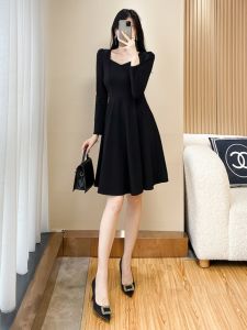 SUYE | Elegant French Black Evening Dress