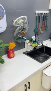 Giá cài vung nồi đa năng 3 tầng phong cách Bắc Âu kệ để nắp vung nồi khung thép chịu lực cao cấp không hoen gỉ