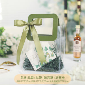 Mini Transparent Gift Bags Handheld Premium Feeling Large Size Carry-On Souvenir Packaging Gift Box Empty Plastic Wedding Supplies