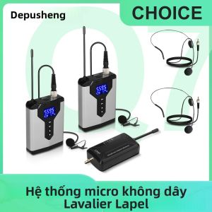 Bộ Micro Không Dây UHF Với Bộ Phát Tín Hiệu Đeo Thân - Micro Tụ Điện Dành Cho Biểu Diễn Sân Khấu