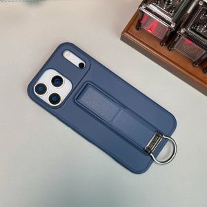 Luxury Portable Metal Finger Ring Kickstand Phone Case For iPhone 17 Air 16 15 14 Plus 13 Pro Max Silicone Shockproof Bcak Cover