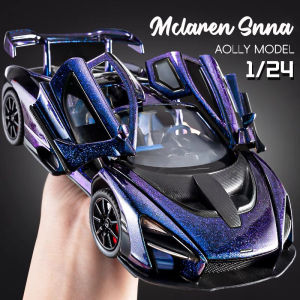 1:24 Scale Mclaren Snna Alloy Car Model Diecast Car Sound Light Car Lovers Collection Kids Birthday Gift Metal Boys Toys