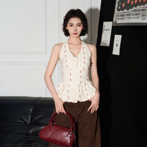 BAIDAIFEI | Floral Halter Top Sleeveless Blouse