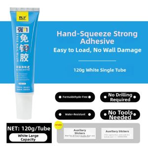 High Viscosity Rapid Drying Strong Adhesive For Tiles Metal Shelves Wall Transparent Nail-free Adhesive