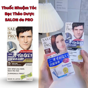 Thuốc Nhuộm Tóc Bạc Thảo Dược Không Mùi Dành Cho Nam SALON de PRO Chính Hãng Nhật Bản .