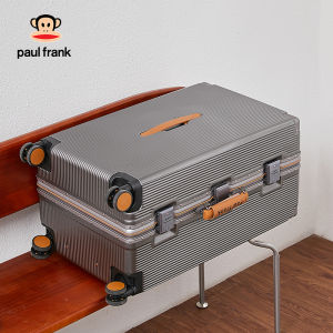 Paul Frank Aluminum Frame Luggage Womens Large Capacity Retro Suitcase Leather Suitcase 20-Inch Trolley Case 24 Men Password Suitcase