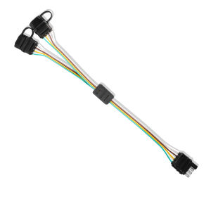 4 Way Flat Y-Splitter Connector Harness Adapter Plug Play Extension Wiring Cable for LED Tailgate Light Bar and Trailer