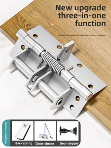 MONLEYTA | Multi-Functional Automatic Door Closer 4 Inch Spring Buffer Device Invisible Hinge 90 Degree Right Angle Positioning
