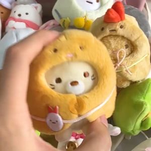 【In stock】BINOCU 10cm Cute Children Gift Key Pendant Home Decor Stuffed Cartoon Sumikko Gurashi Toy Plush Doll Cloak Corner Creature