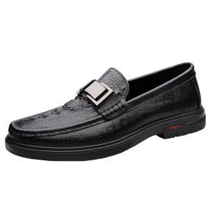 NUDANLAI | Crocodile Pattern British Business Casual Slip-On Shoes