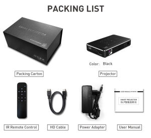 ICANZUO P10 3D Mini Projector WIFI Android 4K HD Decoding Projectors DLP Display for HOME with Infrared Remote Control Tripod