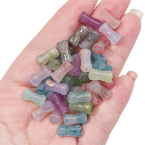 20pcs Crystal Glass Bamboo Joint Space Beads for Bracelet Necklace Keychain DIY Jewelry Making Beads