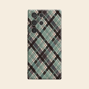 Muted Plaid Texture Luxury Fashion Full Lens Protective Case for Samsung Galaxy S26 S25 S24 A56 A36 Plus Ultra