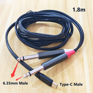 Type-C/3.5mm to Double 6.35mm/RCA Jack AUX  Audio Adapter Cable 0.3m/1.8m Stereo Y-Splitter For Mixer Amplifier Speaker ﻿