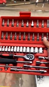 46pcs Tool Box Car Motorcycle Repair Set Hand Tools High Quality Hand Tools DIY Kit for Home Service Motor Repair Set