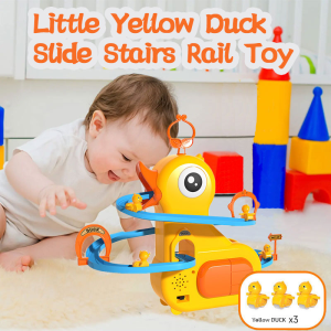 Baby Educational Toy Electronic Yellow Duck Slide Track Toy with Light and Music Toy for Kids