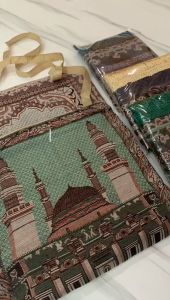 Sajadah Tas Travel Kain Polikatun Rajut Chenil Dewasa Besar Souvenir Oleh-Oleh Haji Umroh Sajadah Turki