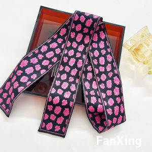 Khăn Choàng Lụa Dài Hình Hoa Hồng Trang Trí Cho Phụ Nữ Mùa Hè 2025 Phong Cách Dân Tộc Trang Trí Tóc Phụ Kiện