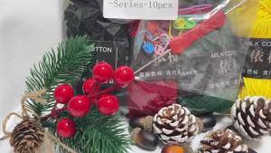 Bộ 10 Cuộn Len Cotton Làm Đồ Handmade Len Móc Len Đan Phụ Kiện Làm Áo Len Khăn Quàng Cổ Giáng Sinh Chất Liệu Cotton Chải Kỹ Pha Acrylic