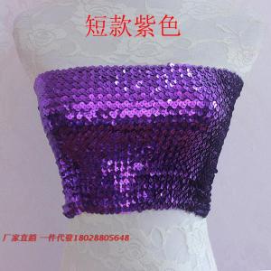 Shiny Sequin Luxury Anti-Light Bralette Tank Top Base Shirt Elastic Wrap Chest Pink White Black Womens Fashion Polyester