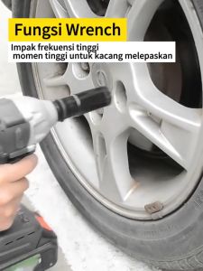 Cordless Impact Wrench 21V 520N/M Mobil Impact Baterai Mesin Bor Untuk Baut Mobil Impek Baterai Kunci Impact