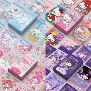 92pcs SANRIO Photocard Double Sided Lomo Card Kuromi Hello Kitty Pom Pom Purin Melody Memo Card Handbook Stationery Sticker