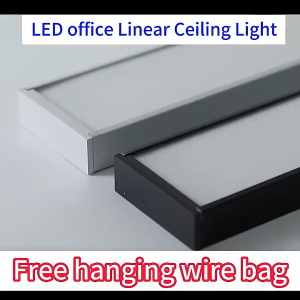DIODIY Modern Office Led Linear Light Chandelier 28/36/48W Hanging Light Fixture For Restaurant Bar Black/White Ceiling Light Dining Strip Lamp Pendant Light